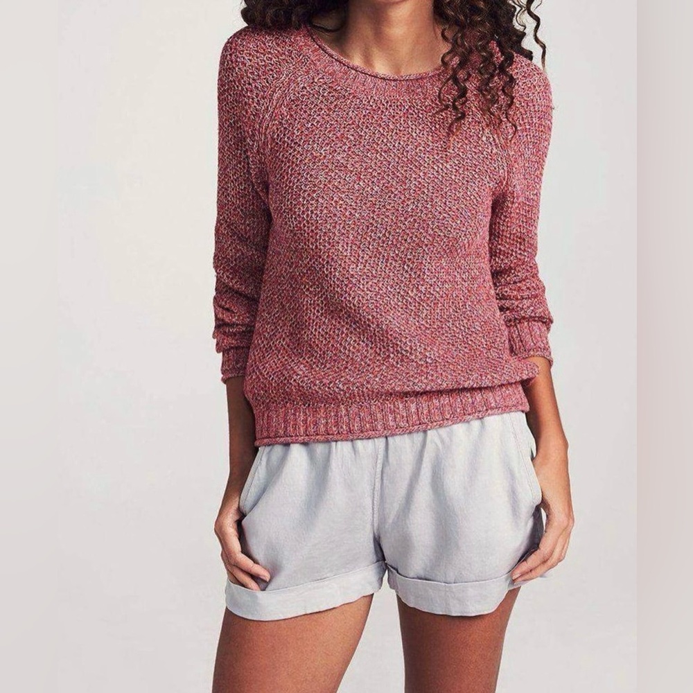 Faherty Mixed Stitch Cotton Roll Neck Crew